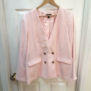 J. Crew Light Pink Double-Breasted Blazer French girl blazer pink 12 jacket